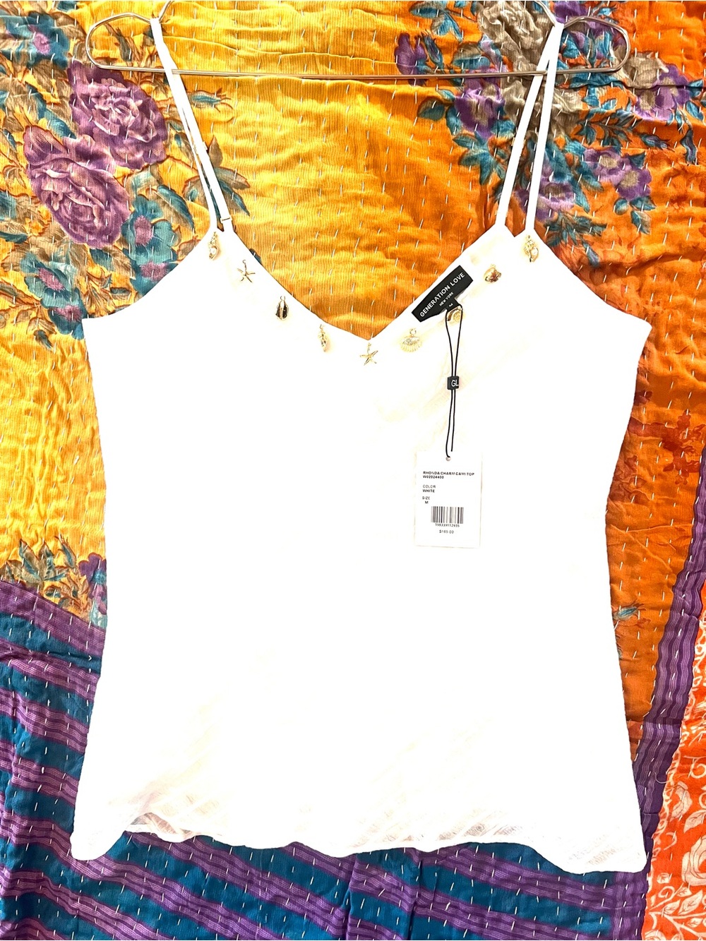 Generation Love White Embellished Spaghetti Strap Cami - Picture 3 of 12